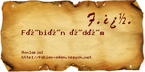 Fábián Ádám névjegykártya
